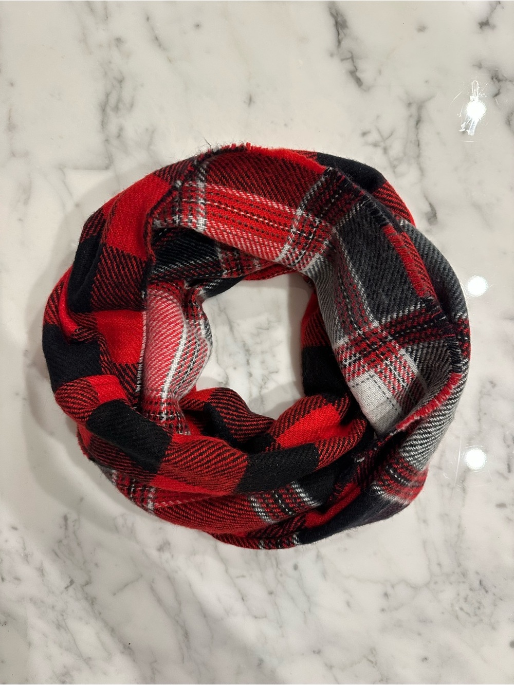 Urban Outfitters Red Black Plaid Infinity Scarf